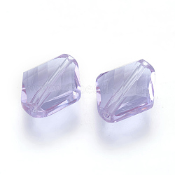 K9 Glass, Imitation Austrian Crystal Beads, Grade AAA, Faceted, Rhombus, Lilac, 14~14.5x12x5~7mm, Hole: 0.9~1mm(SWAR-F080-12x14mm-04)