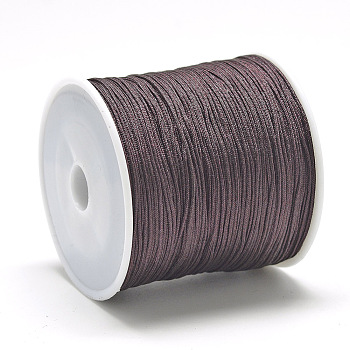 Nylon Braided Cord, Chinese Knotting Cord for Jewelry Making Macrame Craft, Coconut Brown, 1mm, about 284.33 yards(260m)/roll