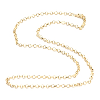Brass Rolo Chain Necklace Making, with Lobster Claw Clasps, Golden, 17.72 inch(45cm)