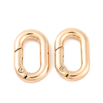 Zinc Alloy Spring Gate Ring,  for Luggage Belt Craft DIY Accessories, Cadmium Free & Lead Free, Oval, Light Gold, 25x16x4.2mm