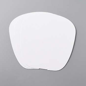 Blank Paper Fan Cardstocks, for Crafting Painting Hand Held Paddle Fans, White, 180x171x0.5mm, Hole: 9x5mm