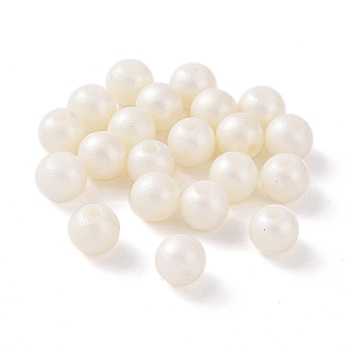 ABS Plastic Imitation Pearl Beads, Round, Beige, 8x7.5mm, Hole: 1.7mm, about 1923pcs/500g