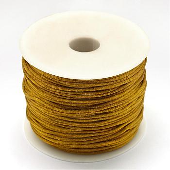 Nylon Thread, Rattail Satin Cord, Dark Goldenrod, 1.0mm, about 76.55 yards(70m)/roll