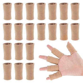 20Pcs 2 Colors Nylon Knitting Finger Protectors, Breathable Finger Sleeve, for Volleyball Basketball Sports, Mixed Color, 46~47x26~30x6mm, 10pcs/color