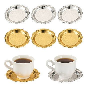 8Pcs 2 Colors Iron Tray, Storage Tray, Cosmetics Jewelry Organizer, Round, Mixed Color, 100x8mm, Inner Diameter: 68mm, 4pcs/color