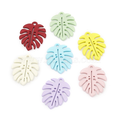 Mixed Color Leaf Alloy Pendants