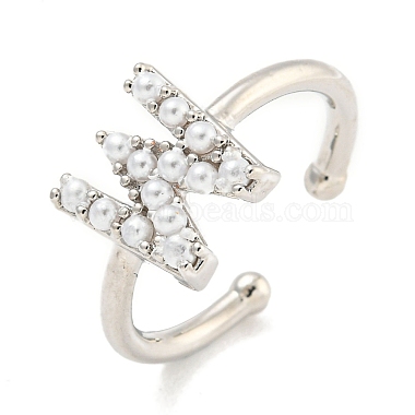 White Letter W Brass Finger Rings