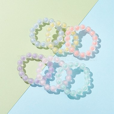 Ensemble de bracelet extensible en perles acryliques transparentes pour enfants(BJEW-JB06502)-3