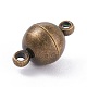 Round Brass Magnetic Clasps with Loops(MC019-AB)-3
