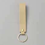 Rectangle PU Leather Keychain, with Iron Key Ring, for Car Key Bag Decoration, Wheat, 140mm(HJEW-WH0078-01M)
