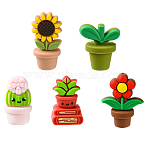 10Pcs 5 Styles Silicone Beads, Mixed Color, Mixed Shapes, 22~35x18~29x15~23mm, Hole: 2mm, 2pcs/style(SIL-CJ0003-07)