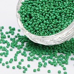 20G Glass Seed Beads, Opaque Colours Seed, Small Craft Beads for DIY Jewelry Making, Round, Pale Green, 2mm, Hole:1mm(SEED-ZF0001-01B)