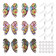 DIY Butterfly Wing Earring Making Kit, Including Epoxy Resin Pendants, Brass Jump Rings & Earring Hooks, Mixed Color, 52Pcs/box(RESI-TA0002-18)