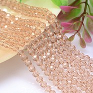 Imitation Austrian Crystal Bead Strands, Grade AAA, Faceted Round, PeachPuff, 6mm, Hole: 0.7~0.9mm, about 68pcs/strand, 15.7 inch(G-M181-6mm-18A)