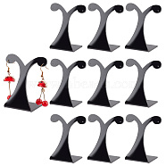 Acrylic Slant Back Single Earring Display Stands, Tree Shaped Jewelry Holder for Earring Display, Photo Props, Black, 3.2x5.95x6.45cm, Hole: 1mm(EDIS-WH0030-33A)
