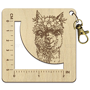 Wooden Square Frame Crochet Ruler, Knitting Needle Gauge, BurlyWood, 7.6x7.6x0.5cm, Hole: 5mm(DIY-WH0536-002)