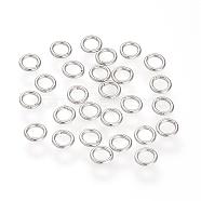 304 Stainless Steel Round Rings, Soldered Jump Rings, Closed Jump Rings, Stainless Steel Color, 21 Gauge, 4x0.7mm(STAS-S066-16-4mm)