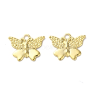 Brass Charms, Cadmium Free & Lead Free, Butterfly Charms, Real 24K Gold Plated, 7.5x9.5x0.8mm, Hole: 1mm(KK-F880-12G-02)