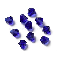 Glass Imitation Austrian Crystal Beads, Faceted, Diamond, Dark Blue, 8x7.5mm, Hole: 0.9mm(GLAA-H024-13A-15)