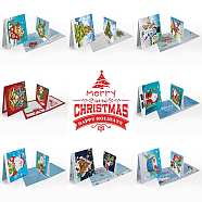 DIY Merry Christmas Greeting Card Diamond Painting Kit, Including Resin Rhinestones Bag, Diamond Sticky Pen, Tray Plate and Glue Clay, Colorful, 300x160x30mm, 8Pcs/set(XMAS-PW0001-122B)