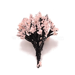 Plastic Model Ornament, Tree, for Desk Home Decoration, Pink, 40~42x30~37mm(AJEW-WH0254-19E)