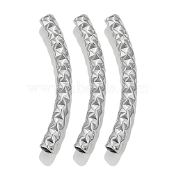 304 Stainless Steel Curved Tube Beads, Stainless Steel Color, 33x20x4mm, Hole: 3mm(STAS-M071-03I-P)