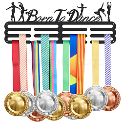 Fashion Iron Medal Hanger Holder Display Wall Rack, 3 Line, with Screws, Word Born to Dance, Sports Themed Pattern, 150x400mm(ODIS-WH0021-214)