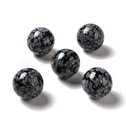 Natural Snowflake Obsidian Beads, No Hole/Undrilled, Round, 25~25.5mm(G-A206-02-06)