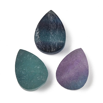 Natural Fluorite Cabochons, Teardrop, 17.5~18x13x9~9.5mm