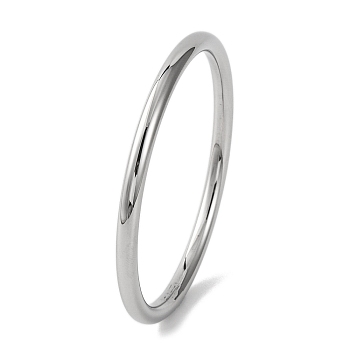 Plain 304 Stainless Steel Bangles for Women, Stainless Steel Color, Inner Diameter: 2-3/8 inch(6.05cm)