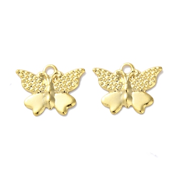 Brass Charms, Cadmium Free & Lead Free, Butterfly Charms, Real 24K Gold Plated, 7.5x9.5x0.8mm, Hole: 1mm