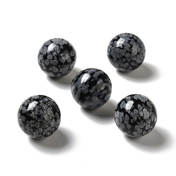 Natural Snowflake Obsidian Beads, No Hole/Undrilled, Round, 25~25.5mm