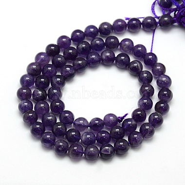 Natural Amethyst Round Bead Strands(X-G-L170-6mm-02)-2