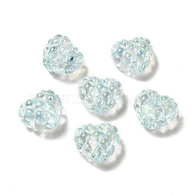 Pale Turquoise Heart Acrylic Beads