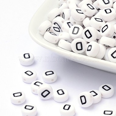 7mm White Flat Round Acrylic Beads