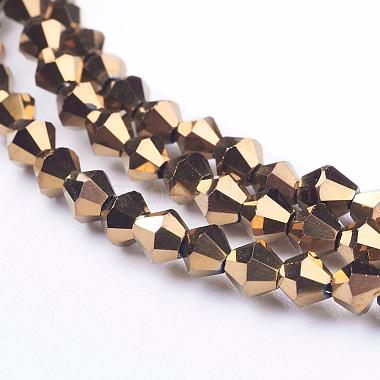 1 Strand Faceted Bicone Full Copper Plated Glass Beads Strands(X-EGLA-J026-3mm-F16)-2