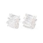 Brass Micro Pave Cubic Zirconia European Beads, Rondelle Wheel Large Hole Beads, Cadmium Free & Lead Free, Rack Plating, Long-Lasting Plated, 925 Sterling Silver Plated, 6.5x5.5mm, Hole: 2.7mm(KK-C157-09D-S)