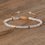 Opalite Beaded Braided Bracelets, Adjustable Women's Bracelets, (QH4784-15)