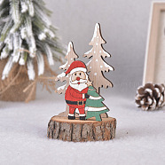 Wood Doll Display Decoration, Christmas Ornaments, for Party Gift Home Decoration, Santa Claus, 70x120mm(XMAS-PW0001-089A)