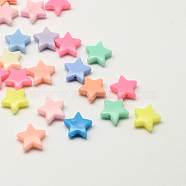 Opaque Acrylic Star Beads, Mixed Color, 14x14x5mm, Hole: 2mm(X-SACR-Q100-M040)