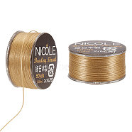 Nylon Beading Thread, Seed Bead Thread, Nylon String for Jewelry Beading Bracelets Making, Light Khaki, 0.1mm, about 50.31 Yards(46m)/Roll(NWIR-WH0005-10T)