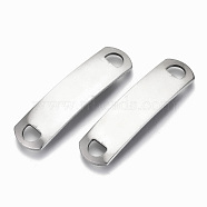 201 Stainless Steel Links Connectors, Stamping Blank Tag, Rectangle Oval, Stainless Steel Color, 39x10x3.5mm, Hole: 5x3.5mm(STAS-N095-007)