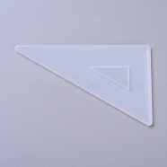 DIY Triangle Ruler Silicone Molds, Resin Casting Molds, For UV Resin, Epoxy Resin Jewelry Making, White, 125x75x4mm(X-DIY-G010-67)