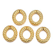 Electroplated CCB Plastic Linking Rings, Quick Link Connectors, for Jewelry Chain Making, Oval Ring, Golden, 44x38x8.5mm, Inner Diameter: 20.5x26.5mm(X-CCB-Q091-06)