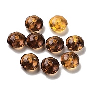 Transparent Acrylic Beads, Faceted, Rondelle, Coconut Brown, 8.5x5mm, Hole: 1.8mm(OACR-H116-05B)