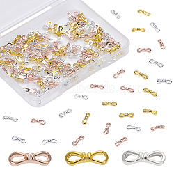 Olycraft Alloy Cabochons, Nail Art Decoration Accessories DIY Crystal Epoxy Resin Material Filling, Cadmium Free & Lead Free, Bowknot, Golden & Rose Gold & Silver, Mixed Color, 3x8mm, 150pcs/box(MRMJ-OC0001-49-RS)