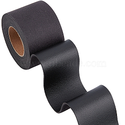 2M PVC Imitation Leather Ribbons, for Clothes, Bag Making, Black, 50mm, about 2.19 Yards(2m)/Roll(SRIB-WH0011-126D-01)