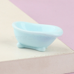 Miniature Resin Bathtub, for Dollhouse Bathroom Decoration, Light Blue, 40x15x25mm(PW-WG6FA0E-04)