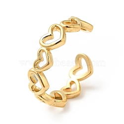 PVD Vacuum Plating 304 Stainless Steel Heart Wrap Open Cuff Ring, Long-Lasting Plated, Hollow Ring for Women, Golden, US Size 6 3/4(17~19mm)(X-RJEW-C040-01G)