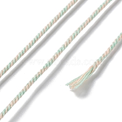 Polyester Twisted Cord, Round, for DIY Jewelry Making, Aquamarine, 1mm, about 49.21 Yards(45m)/Roll(OCOR-G015-01A-17)